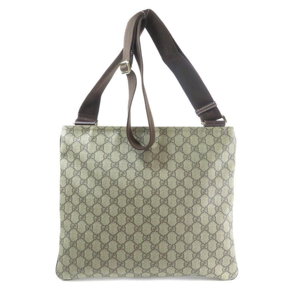 Gucci bag brown trim Supreme canvas GG leather messenger